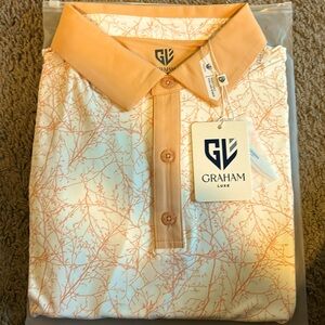 Graham Luxe XL Peach/White Performance Polo